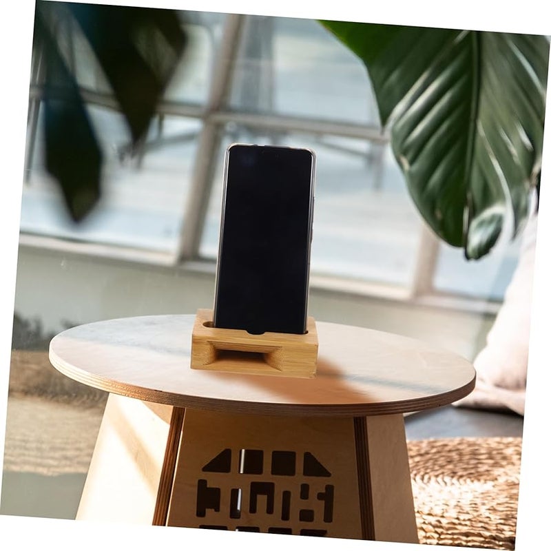 Wooden Phone Stand with Acoustic Resonance for Enhanced Sound Desktop Holder Retro Grain Finish - Image 5